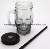 Promotional Gift Glass Bottle/Tea Cup/ Glass Mug with Metal Lid and Straw