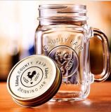 16oz Empty Glass Drinking Mason Jar with Handles/Beverage Kombucha Bottles Glass