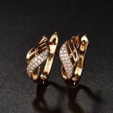 New Design Gold-Color Charm Austrian Crystal Hoop Earrings