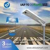 20W Rechargeable Solar LED Street Light with Solar Panel
