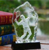 3D Laser Engraving Crystal Iceberg Tennis Trophy