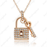 New Design Locket and Key Pendant Gold Plated Jewelry Necklace