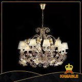 Luxury Brass with Crystal & Lampshade Decoration Pendant Lamp (MD0909-10)