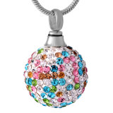 Rhinestone/Crystal Cremation Jewelry Female Stainless Steel Cremation Urn Necklace