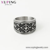 R-34 Xuping Carve Patterns Design Retro Style Black Gun Color Ring for Young Lady