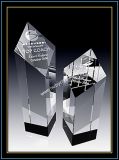 Optical Crystal Diamond Tower Award Trophy 5 Inch Tall (NU-CW764)
