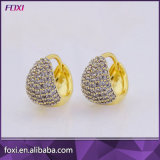 Wholesale Women Gold Plated Cubic Zirconia Huggie Earrings