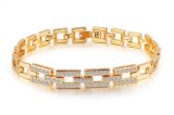 Luxury Gold Color Chain Link Bracelet for Women Ladies Shining AAA Cubic Zircon Crystal Jewelry