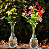 Hand Blown Transparent Flower Glass Vase/Crystal Vase