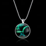 Christmas Halloween Luminous Fluorescent Necklace Alloy Glow in The Dark Necklaces Gift, Fashion Jewelry