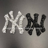 Top Quality Custom Stickers Hotfix Pointback Rhinestone Stickers Iron on Letter Patches (HF-NY)
