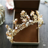 Baroque Retro Bride Tiara Diamond Handmade Beaded Crown Wedding Jewelry Crystal Crown (EC01)