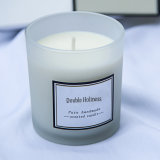 Natural Soy Wax Cotton Wick Smoke Free Candle in Frosted Candle Jar
