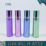 10ml Colorful Electroplated Glass Roller Ball Bottle with Aluminium Cap