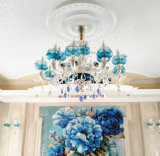 Luxury and Water Blue Zinc Alloy Pendant Lamp