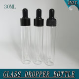 1oz 30ml Cylinder Clear Airtight Cosmetic Glass Dropper Bottle Packaging