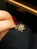 Crystal Romantic Snow Flower Floral Finger Ring
