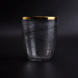 Handmade Black Candle Jar with Gold Top