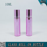 10ml Rose Red Roller Glass Bottle with UV Electroplating