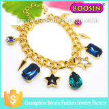 Custom Shamballa Jewelry Gemstone Charm Gold Chain Bracelet for Women