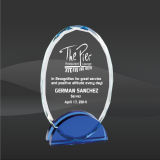 Blue Arch Crystal Oval Award (D-CRY464, D-CRY465, D-CRY466)