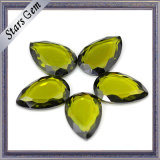 Pear Shape Brilliant Cut Flat Back Olive Crystal Glass