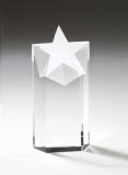 Laser Engraved Crystal Glass Five-Pointed Star Trophy
