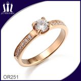 IP Rose Claw Setting Diamond Ring