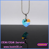 Crystal Clear Blue Heart Bead Chain Crystal Necklace 14113