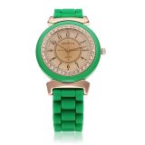 Green Color Crystal Silicone Jelly Watch with Competitive Price