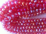 Red Ab Fancy Stones Beads with Hole