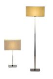 Modern Steel Table and Floor Lamp with Fabric Shade (WH-900)