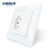 Livolo White Crystal Glass Panel Switzerland Wall Power Socket Vl-C7c1CH-11