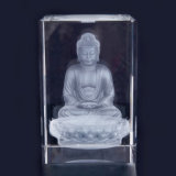 Hot Sale 3D Laser Crystal Buddha Statues for Buddha Souvenir