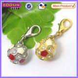 Crystal Silver or Golden Plated Charms Soccer Wholesale #14876