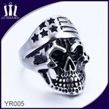 Black Oil Skull Ring with Stars