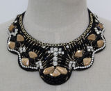 Lady Fashion Costume Jewelry Champagne Crystal Choker Necklace (JE0115)