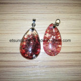 Semi Precious Stone Fashion Crystal Gemstone Red Phantom Bead Pendant