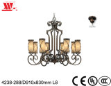 Traditional Metal Chandelier with Glass Lampshades 4238-288
