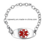 Stainless Steel Medical Alert Oval ID Tag Bracelet