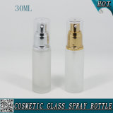 30ml Cosmetic Frosted Glass Lotion Foundation Bottle with Pump Sprayer