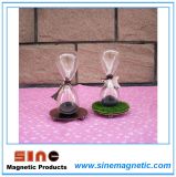 Creative Gift Glass Magnetic Hourglass with Small Eiffel Tower Decoration