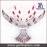 Feather Shape Glass Fruit Bowl with Lid