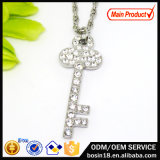 Wholesale Alloy Chain Crystal Key Pendant Necklace