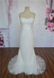 Full-Length Chiffon Wedding Dress Strapless Mermaid Wedding Dress