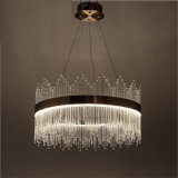 Latest Round Post Modern Style Brass Glass/ Crystal Pendant Lamp Chandelier with LED