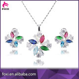 Fashion Gold Plating Brass Cubic Zirconia 925 Silver Jewelry Sets
