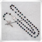 Face Cutting Glass Beads Catholic Rosary with Cross (IO-cr050)