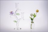 Two Poster Clear Glass Candle Holder for Wedding Decoration