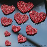 Rhinestone Heart Embroidery 3D Patch Crystal Beads Applique for Clothing